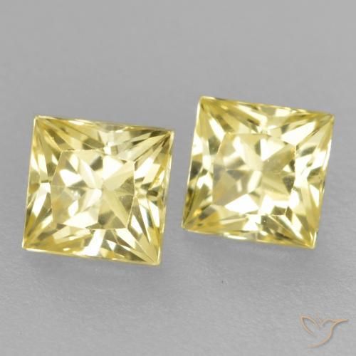 Shop natural 0.54ct Jaune moyen-léger Saphir gems, Carré, from Tanzanie at GemSelect. In stock, global shipping!