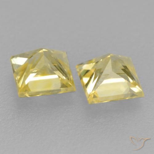 Shop natural 0.50ct Jaune moyen-léger Saphir gems, Carré, from Tanzanie at GemSelect. In stock, global shipping!