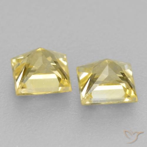 Shop natural 0.54ct Jaune moyen-léger Saphir gems, Carré, from Tanzanie at GemSelect. In stock, global shipping!