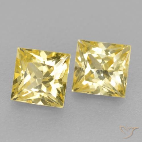 Shop natural 0.50ct Jaune moyen-léger Saphir gems, Carré, from Tanzanie at GemSelect. In stock, global shipping!