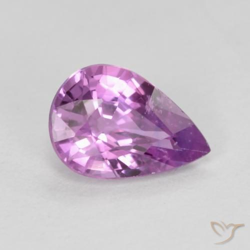 Saphir Pourpre rosâtre profond naturelle En forme de poire, 0.42 ct, VS