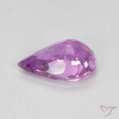 Saphir Pourpre rosâtre profond naturelle En forme de poire, 0.42 ct, VS