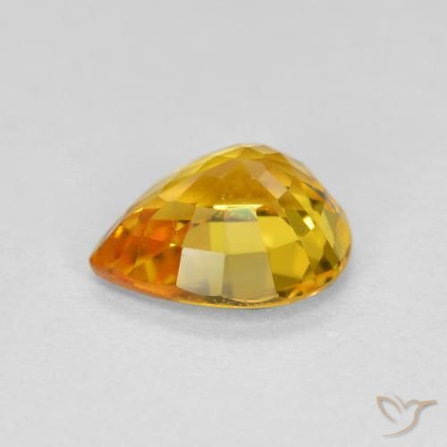 Saphir Doré vif naturelle En forme de poire, 0.70 ct, VVS-VS