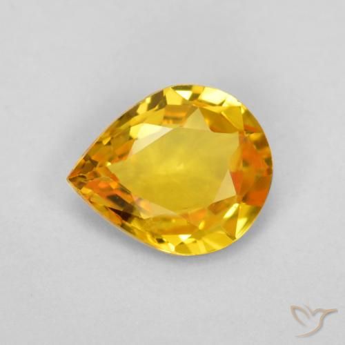 0.55ct Naturel Orange Doré Saphir, En forme de poire, VVS-VS