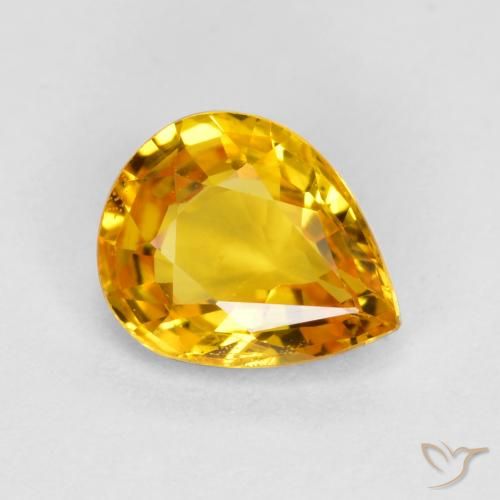 0.64ct Naturel Doré vif Saphir, En forme de poire, VS