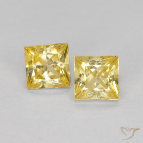 0.49ctw Naturel Jaune Toscane Saphir, Carré, VS
