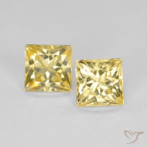 0.73ctw Naturel Jaune Toscane Saphir, Carré, VS