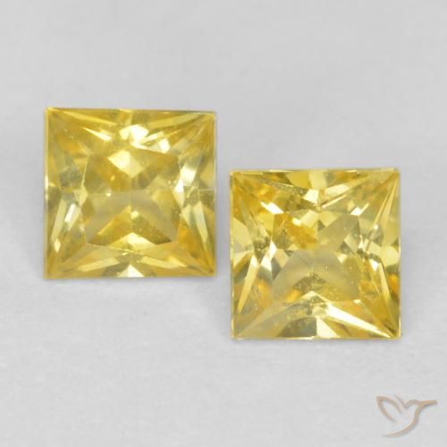 0.50ctw Naturel Jaune Toscane Saphir, Carré, VS
