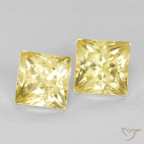 Shop natural 0.70ct Jaune moyen-léger Saphir gems, Carré, from Tanzanie at GemSelect. In stock, global shipping!