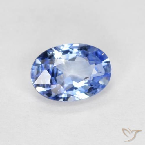 Saphir Bleu pastel naturelle ovale, 0.56 ct, VS