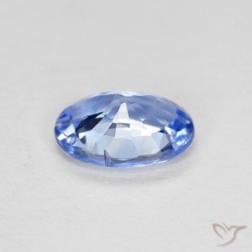 Saphir Bleu pastel naturelle ovale, 0.56 ct, VS