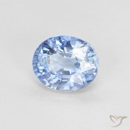 Saphir Bleu pastel naturelle ovale, 0.51 ct, VS-SI