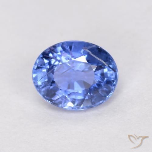 Saphir Bleu clair naturelle ovale, 0.52 ct, SI