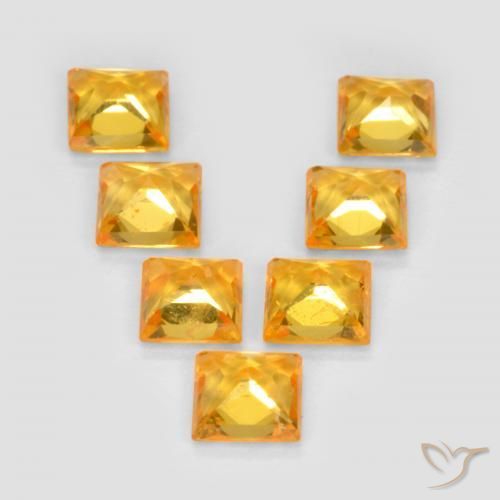 Shop natural 2.10ct Orange Doré Saphir gems, Carré, from Tanzanie at GemSelect. In stock, global shipping!