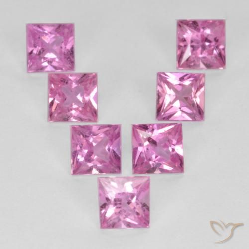 1.98ctw Naturel Rose pourpre royal Saphir, Carré, VS