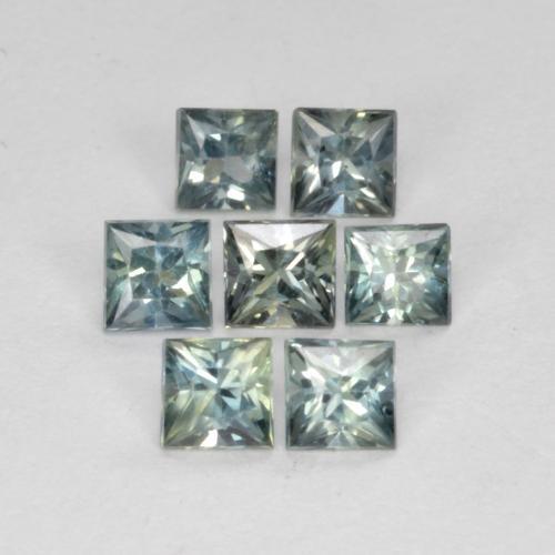 Achetez naturel 1,05ct bleu verdâtre saphir gems, carré, en provenance tanzanie chez gemselect. en stock, livraison internationale!