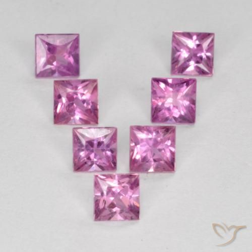 0.98ctw Naturel Rose pourpre royal Saphir, Carré, VS
