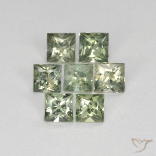 Shop natural 1.19ct Vert sauge léger Saphir gems, Carré, from Tanzanie at GemSelect. In stock, global shipping!