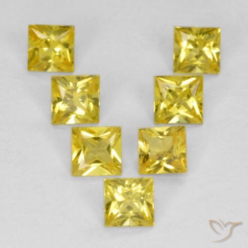 0.91ctw Naturel Jaune Saphir, Carré, VS
