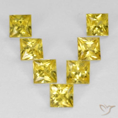 0.94ctw Naturel Jaune Saphir, Carré, VS