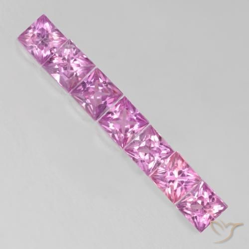 0.64ctw Naturel Rose pourpre royal Saphir, Carré, VS