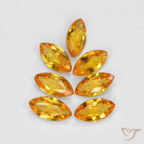 1.23ctw Naturel Or orange foncé Saphir, Marquise, VS