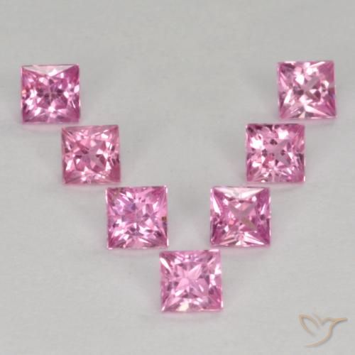 0.61ctw Naturel Rose pourpre royal très clair Saphir, Carré, VS