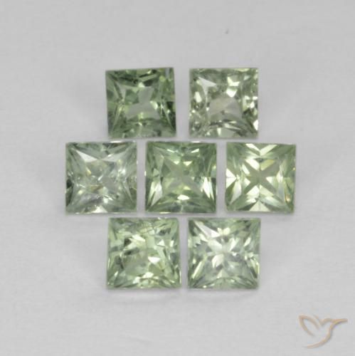 Shop natural 1.02ct Vert sauge léger Saphir gems, Carré, from Tanzanie at GemSelect. In stock, global shipping!