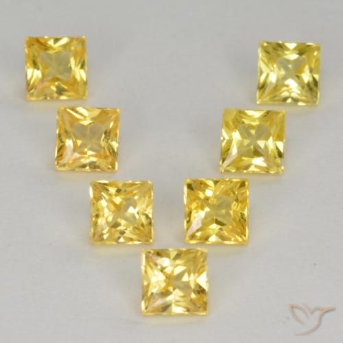 1.43ctw Naturel Jaune moyen Saphir, Carré, VS
