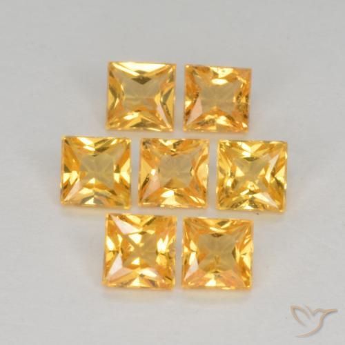 Shop natural 1.44ct Orange doré profond Saphir gems, Carré, from Tanzanie at GemSelect. In stock, global shipping!