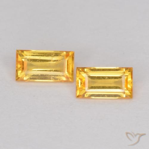 0.50ctw Naturel Doré vif Saphir, Baquette, VS