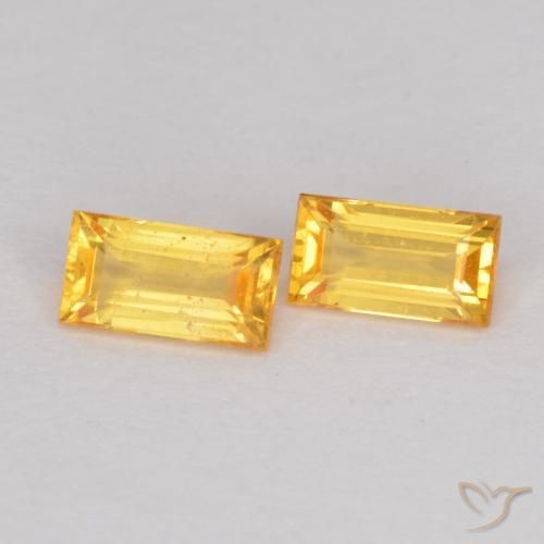 Shop natural 0.50ct Doré vif Saphir gems, Baquette, from Tanzanie at GemSelect. In stock, global shipping!