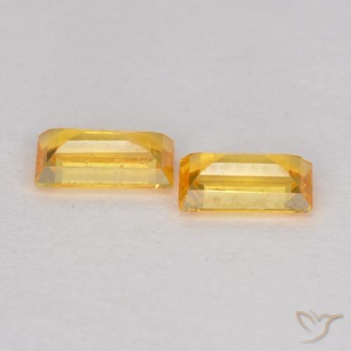 Shop natural 0.50ct Doré vif Saphir gems, Baquette, from Tanzanie at GemSelect. In stock, global shipping!