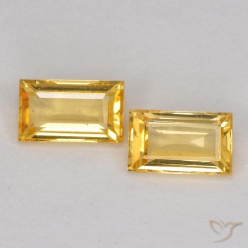 0.68ctw Naturel Or Saphir, Baquette, VS
