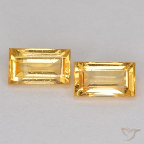 0.75ctw Naturel Or moyen Saphir, Baquette, VS