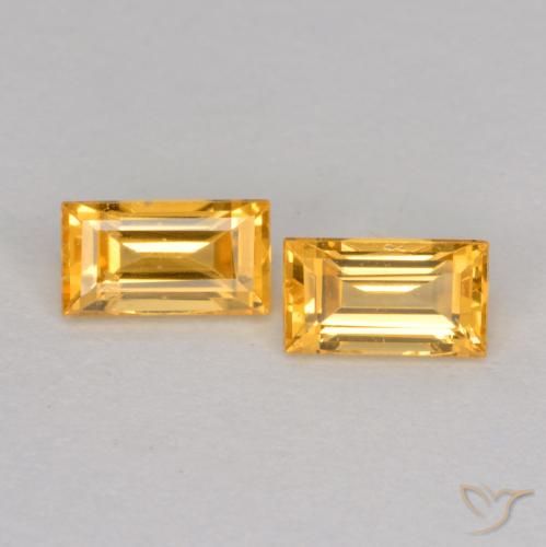 0.54ctw Naturel Doré moyen-foncé Saphir, Baquette, VS