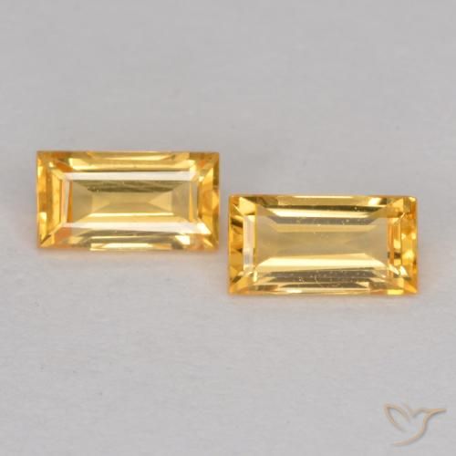0.44ctw Naturel Or moyen Saphir, Baquette, VS