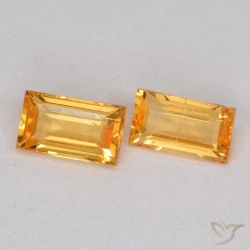 Shop natural 0.48ct Orange doré profond Saphir gems, Baquette, from Tanzanie at GemSelect. In stock, global shipping!