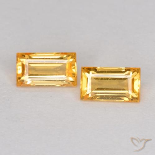 0.54ctw Naturel Orange-or Saphir, Baquette, VS