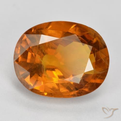 Saphir Orange foncé naturelle ovale, 5.58 ct, VS-SI