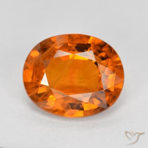 4.03ct Naturel Orange moyen Saphir, ovale, VS-SI