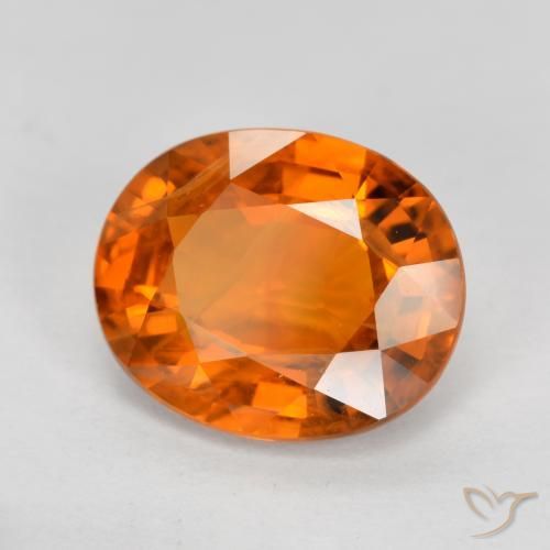 Saphir Orange moyen naturelle ovale, 4.03 ct, VS-SI