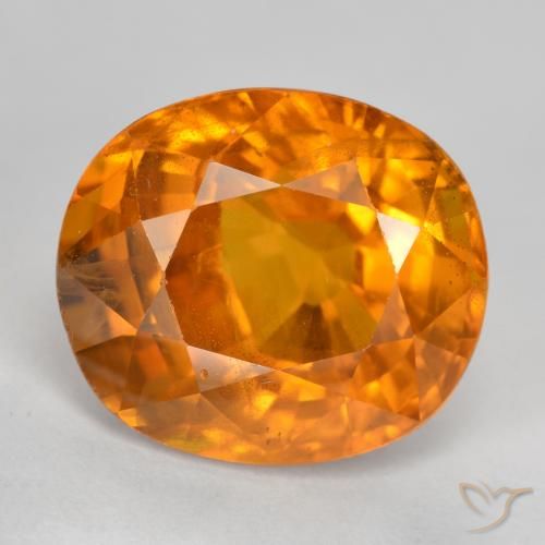 6.87ct Naturel Ambre orange Saphir, ovale, VS-SI