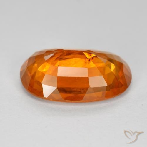 Saphir Orange moyen naturelle ovale, 6.78 ct, VS-SI