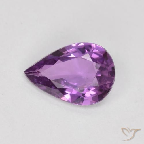 Saphir Violet violacé naturelle En forme de poire, 0.47 ct, VS