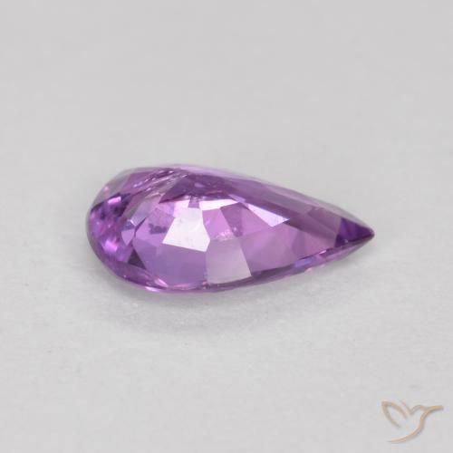 Saphir Violet violacé naturelle En forme de poire, 0.47 ct, VS