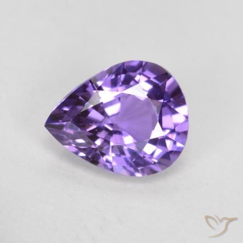 Saphir Violet intense naturelle En forme de poire, 0.66 ct, VS-SI