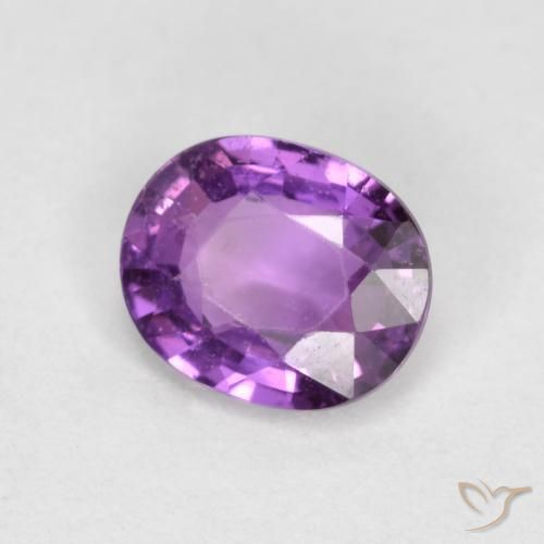 Saphir Violet foncé naturelle ovale, 0.72 ct, VS-SI
