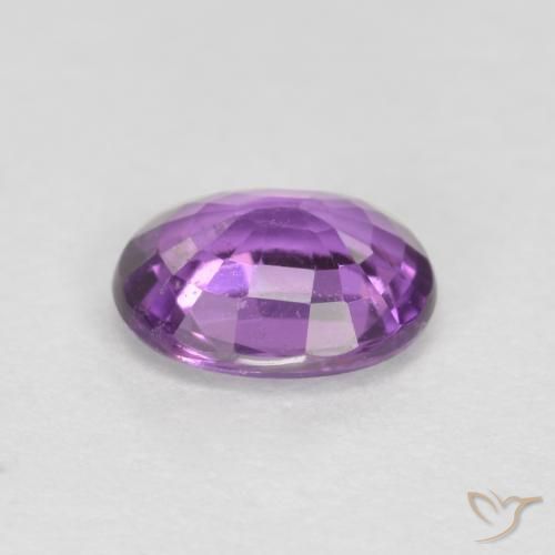 Saphir Violet foncé naturelle ovale, 0.72 ct, VS-SI