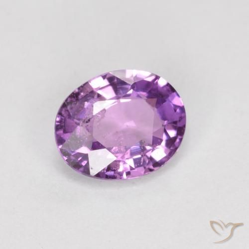 Saphir Pourpre moyen-foncé naturelle ovale, 0.51 ct, VS-SI
